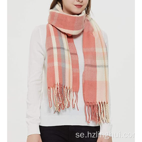 Modestil ljus färg vinter varm stickad halsduk